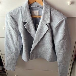 NWT ABERCROMBIE LIGHT BLUE LINEN BLAZER